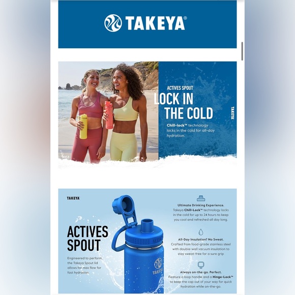 TAKEYA Japan Stainless Steel Insulated Water Bottle Hot Cold BPA Free Reusable - Picture 3 of 8